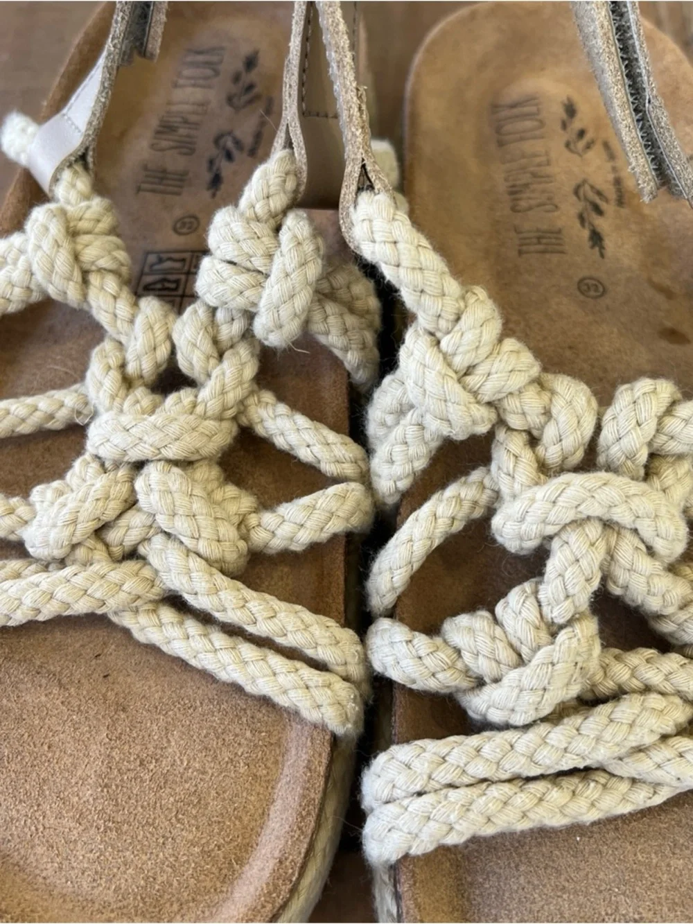 The Simple Folk The Rope Sandal Kids US 1 EU 32 Hemp Cork Bohemian Natural New